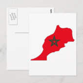 Marokko-Flagge Postkarte (Vorne/Hinten)