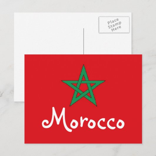 Marokko-Flagge Postkarte (Vorne/Hinten)