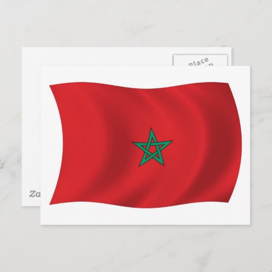 Marokko Flagge Postkarte (Vorne/Hinten)