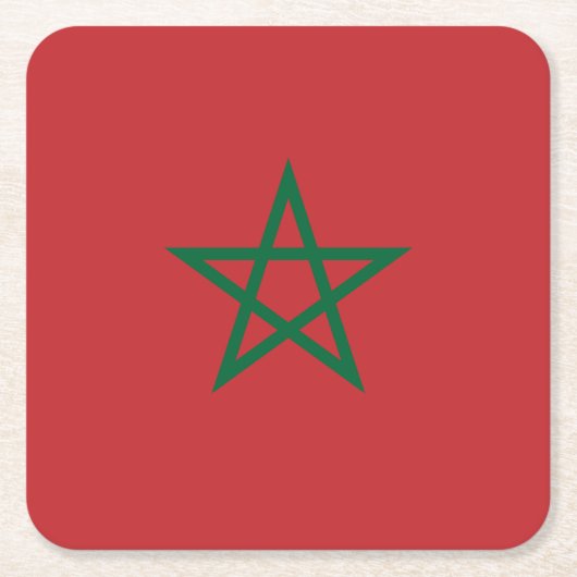 Marokko-Flagge Rechteckiger Pappuntersetzer (Vorderseite)