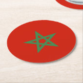 Marokko-Flagge Runder Pappuntersetzer (Angewinkelt)