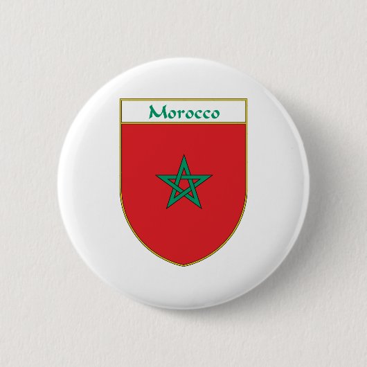 Marokko-Flagge Schild Button (Vorderseite)