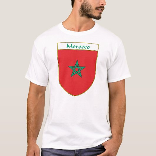 Marokko-Flagge Schild T-Shirt (Vorderseite)