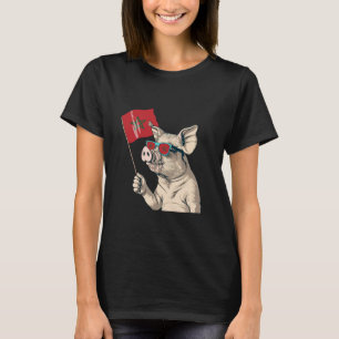 Marokko-Flagge Schwein marokkanische Wurzeln marok T-Shirt