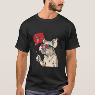 Marokko-Flagge Schwein Marokkanische Wurzeln Marok T-Shirt