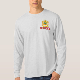 Marokko-Flagge und Wappen Patriotisch T-Shirt