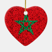 Marokko-Flaggen-Glitterverzierung Keramikornament (Hinten)