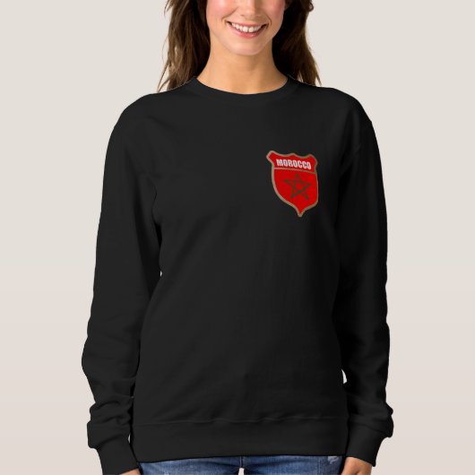 Marokko-Flaggen-Patch für Marokkaner und die Marok Sweatshirt (Vorderseite)