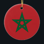 Marokko-Flaggen-Verzierung Keramikornament<br><div class="desc">Verzierung mit der Flagge von Marokko.</div>