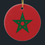 Marokko-Flaggen-Verzierung Keramikornament<br><div class="desc">Verzierung mit der Flagge von Marokko.</div>