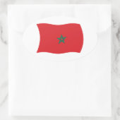 Marokko Flaggenaufkleber Ovaler Aufkleber (Tasche)