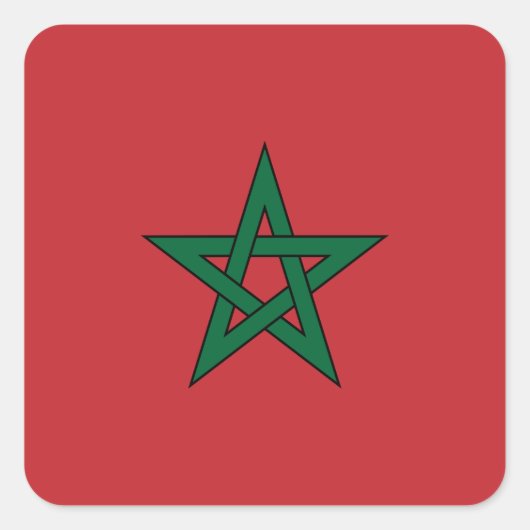 Marokko Flaggenaufkleber Quadratischer Aufkleber (Vorderseite)