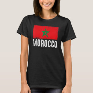 Marokko Flaggenfußball Vintage Fanfußballmannschaf T-Shirt