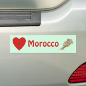 Marokko Flaggenherz + Karte Autoaufkleber (Auf Auto)