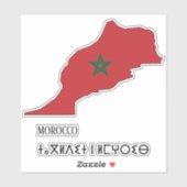 Marokko Flaggenkarte Patriotic Aufkleber (Blatt)