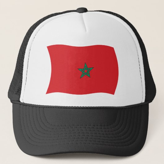Marokko-Flaggenmütze Truckerkappe (Vorderseite)
