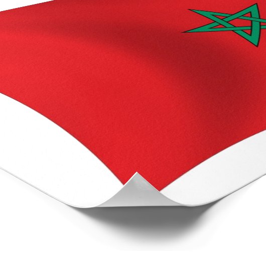Marokko Flaggenplakat Poster (Ecke)