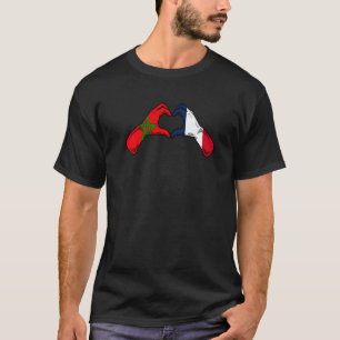 Marokko Frankreich Flaggenstaat Marokko Französisc T-Shirt