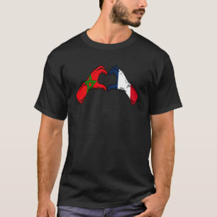 Marokko Frankreich Flaggenstaat Marokko Französisc T-Shirt