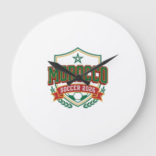 Marokko Fußball 2026 Fußball Fett Land Typografie Große Wanduhr