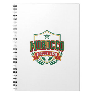 Marokko Fußball 2026 Fußball Fett Land Typografie Notizblock