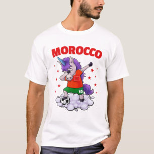 Marokko Fußball Dabbing Einhorn marokkanischer Fuß T-Shirt