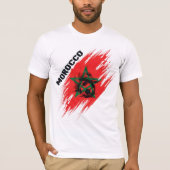 Marokko Fußball-Flagge Design T-Shirt (Vorderseite)