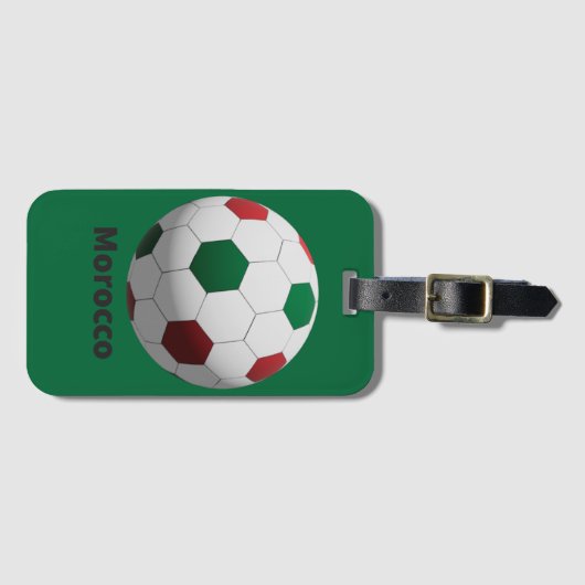 Marokko Fußball Gepäckanhänger (Vorderseite (Horizontal))
