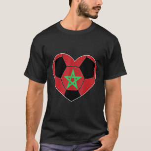 Marokko Fußball Herz Flagge Ball Flagge 2022 Fußba T-Shirt