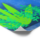 Marokko Garden Blue Walls Pflanze Art Poster (Ecke)