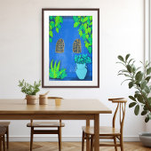 Marokko Garden Blue Walls Pflanze Art Poster
