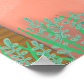 Marokko Garten Pink Walls Palm Tree Kunst, Dichtun Poster (Ecke)