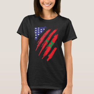 Marokko Grosse Flag USA Patriot Heritage T-Shirt