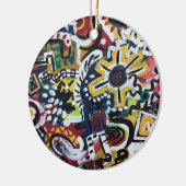 Marokko-handgemalte Abstrakte Kunst Keramik Ornament (Links)