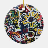 Marokko-handgemalte Abstrakte Kunst Keramik Ornament (Hinten)