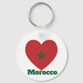 Marokko Herzenflagge Schlüsselanhänger (Vorderseite)