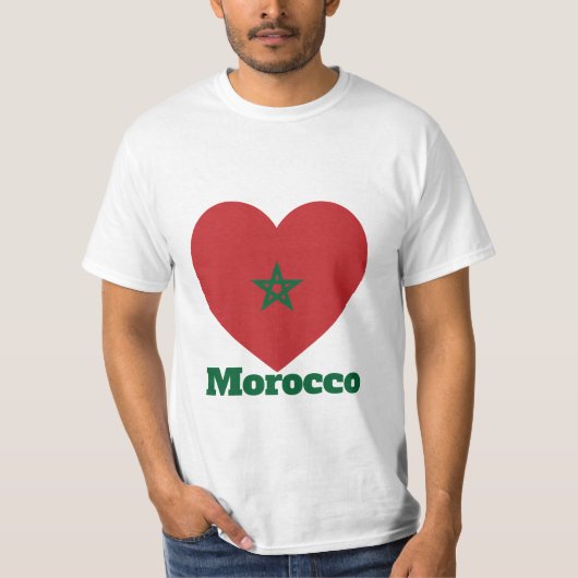 Marokko Herzenflagge T - Shirt (Vorderseite)