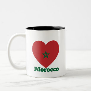 Marokko Herzenflagge Zweifarbige Tasse