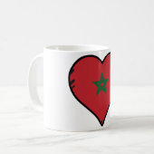 Marokko Herzliche marokkanische Flagge Kaffeetasse (Vorderseite Links)