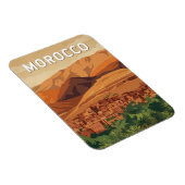 Marokko Illustration Reise Kunst Vintage Magnet (Rechte Seite)