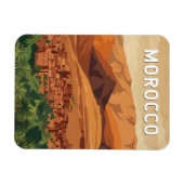 Marokko Illustration Reise Kunst Vintage Magnet (Horizontal)