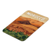 Marokko Illustration Reise Kunst Vintage Magnet (Linke Seite)