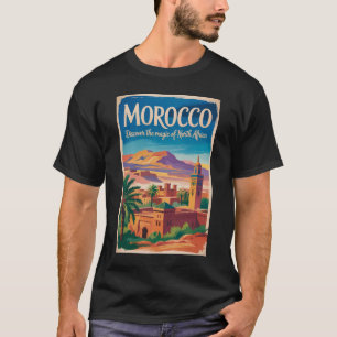 Marokko Illustration Reise Kunst Vintage T-Shirt