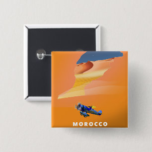 Marokko Illustriert Map Reiseplakat drucken. Button