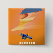 Marokko Illustriert Map Reiseplakat drucken. Button (Vorderseite)