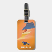 Marokko Illustriert Map Reiseplakat drucken. Gepäckanhänger (Vorderseite vertikal)