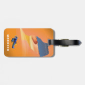 Marokko Illustriert Map Reiseplakat drucken. Gepäckanhänger (Rückseite horizontal)