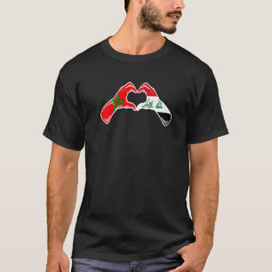 Marokko Irak Flaggenstaat Marokkanischer Iraker He T-Shirt
