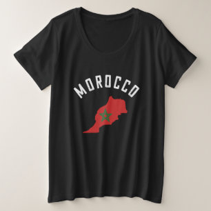 Marokko Karte Nordafrika Stolzes marokkanisches Ro Große Größe T-Shirt