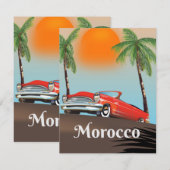 Marokko Klassisches rotes Reiseplakat (Vorne/Hinten)